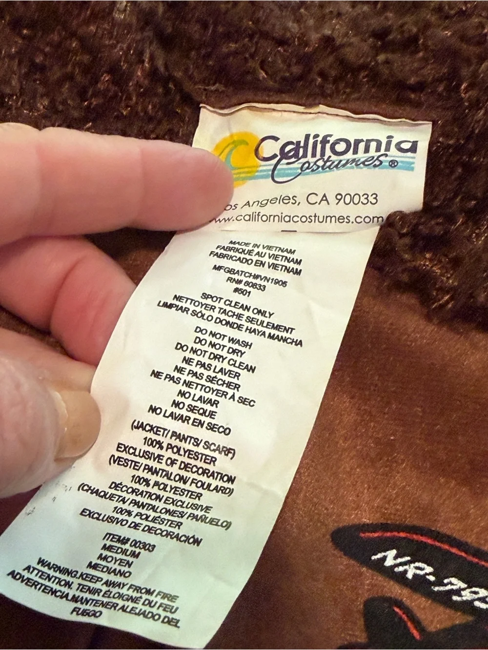 California Costumes all pieces